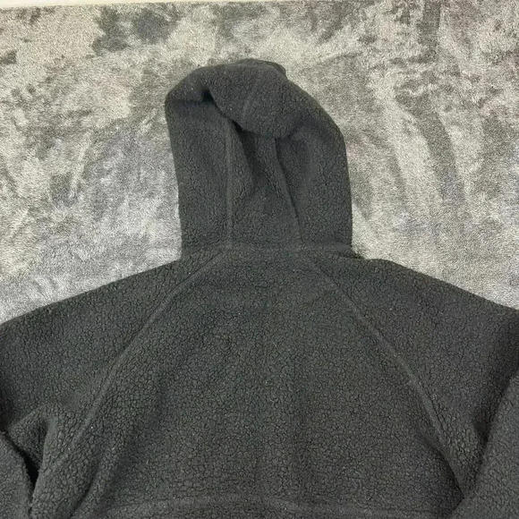 SOLD Outdoor Voices Mega Fleece Wool Blend Hoodie Sweater 1/2 Zip Sz S Black - Picture 9 of 11
